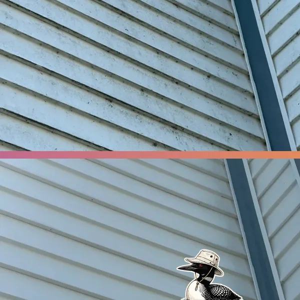 Before and after — house washing on a Simcoe County home