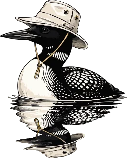 The Nord loon in its Tilley hat, turned toward the Nord Guarantee
